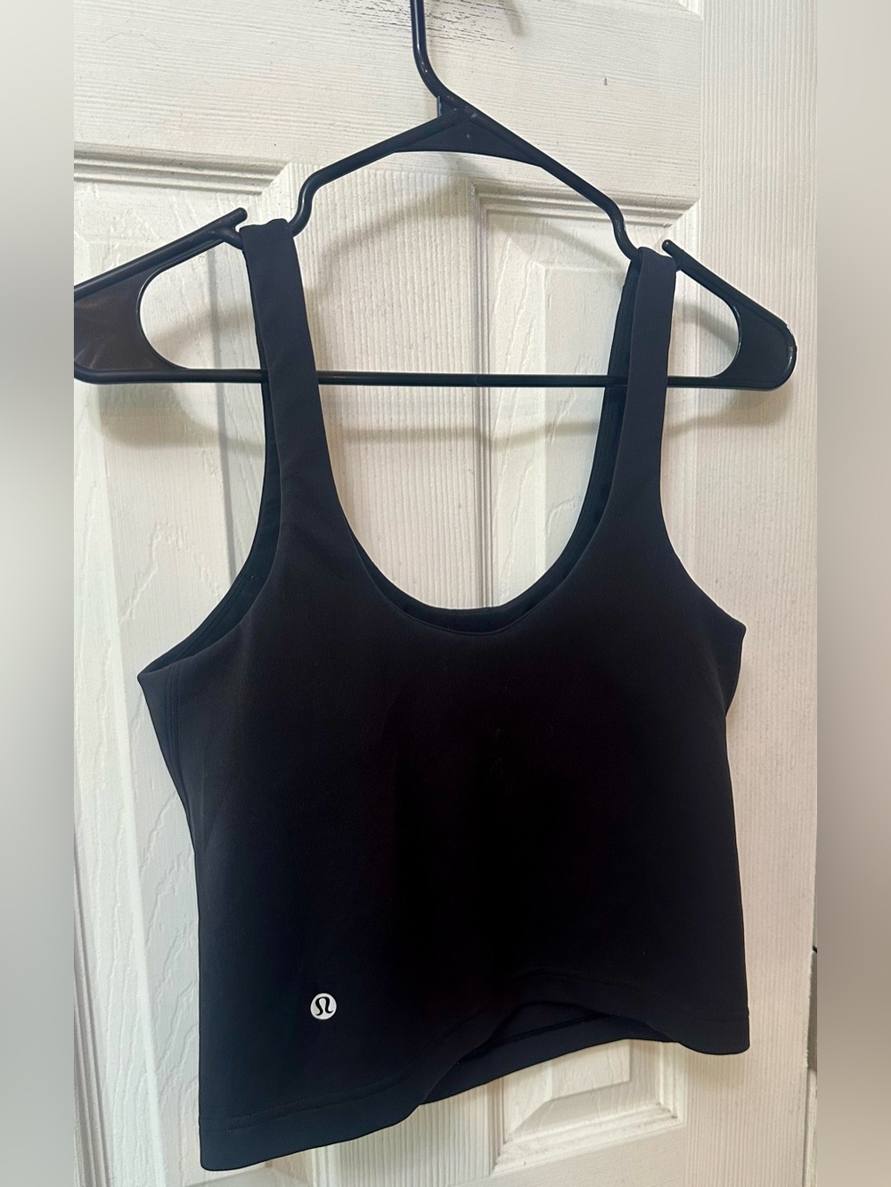 Lululemon Black Athletic Tank Top with Built in Bra, 8, Square Dot